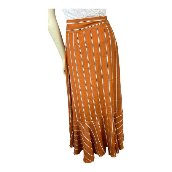 Leith Striped Wrap Skirt sz XS Rayon - Picture 7 of 9